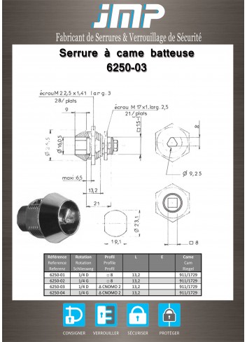 Hebelschlösser 6250-03 - Technischer Plan