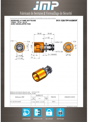 Hebelschlösser 911-120-TP14-ENVF - Technischer Plan