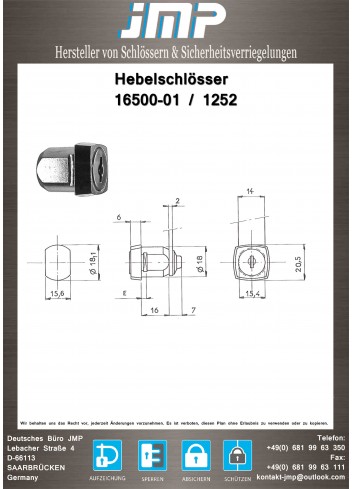 Hebelschlösser 16500-01 / 1252 - Technischer Plan