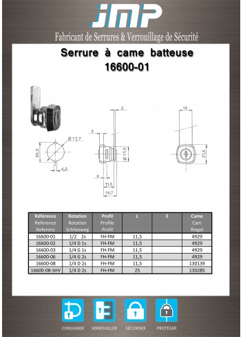 Hebelschlösser 16600-01 - Technischer Plan