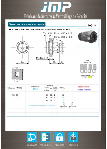 Hebelschlösser 1700-14 - Technischer Plan