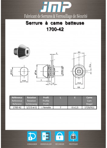 Hebelschlösser 1700-42 - Technischer Plan