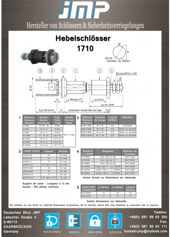 Hebelschlösser 1710-98 - Technischer Plan