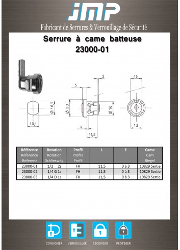 Hebelschlösser 23000-01 - Technischer Plan