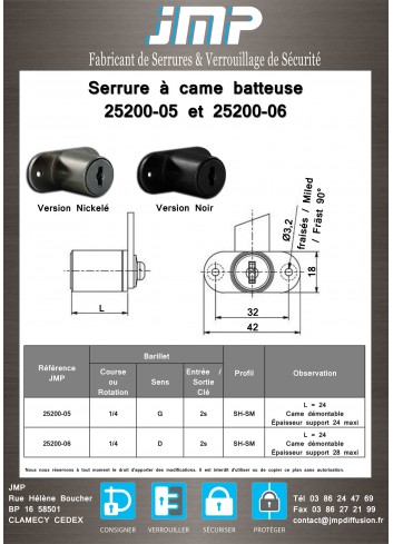 Hebelschlösser 25200-05 - Technischer Plan