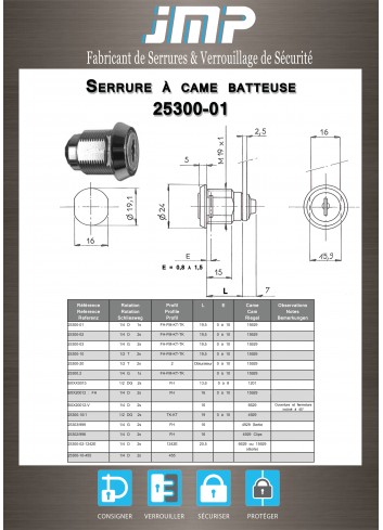 Hebelschlösser 25300-01 - Technischer Plan