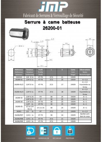 Hebelschlösser 26200-01 - Technischer Plan