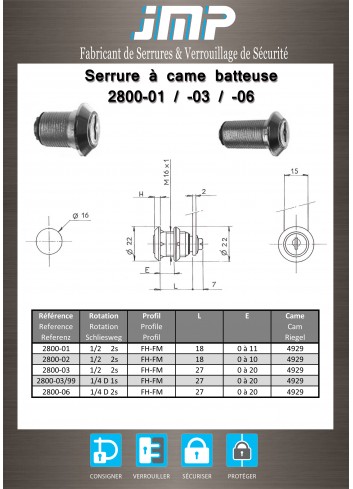 Hebelschlösser 2800-01 - Technischer Plan