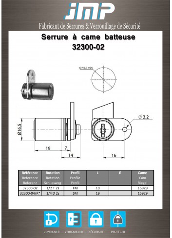 Hebelschlösser 32300-02 - Technischer Plan