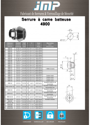 Hebelschlösser 4900-01 - Technischer Plan