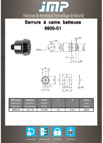 Hebelschlösser 6600-01 - Technischer Plan