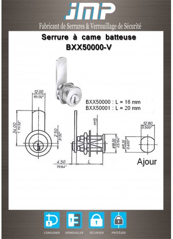 Hebelschlösser BXX50000-V - Technischer Plan