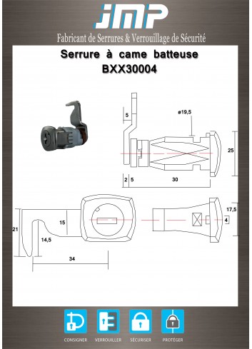 Hebelschlösser BXX30004 - Technischer Plan